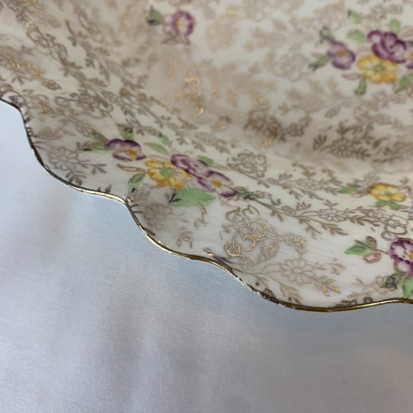 Vintage James Kent Pearl Delight Trinket Bowl Duchess Gold Trim - Picture 9 of 13